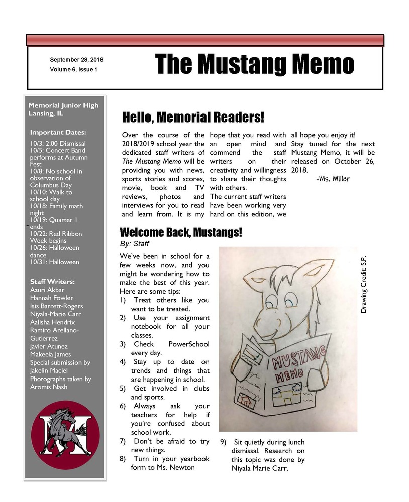 The Mustang Memo - September 2018