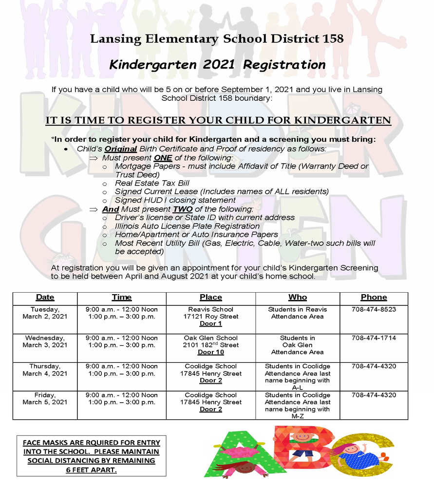 Kindergarten Registration