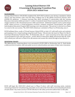 E-Learning & Reopening Transition Plan