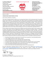 Lansing School District 158's monitoring of the Coronavirus Disease 2019 (COVID-19)