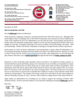 Letter from Dr. Schilling regarding the end of the first half of the 2020-2021 school year and our Phase III Reopening Plan 