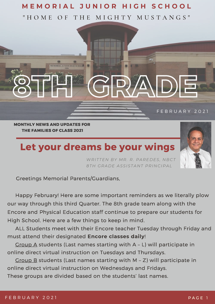 8th Grade 3rd Quarter Newsletter