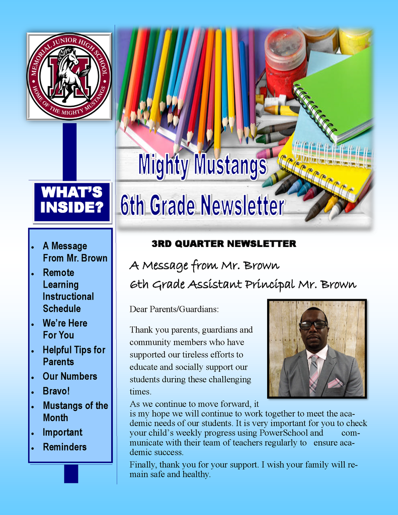 6th Grade Newsletter