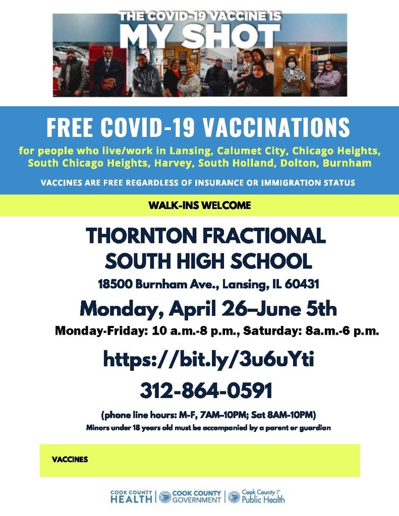 TF South Vaccination Site Open For Ages 12+