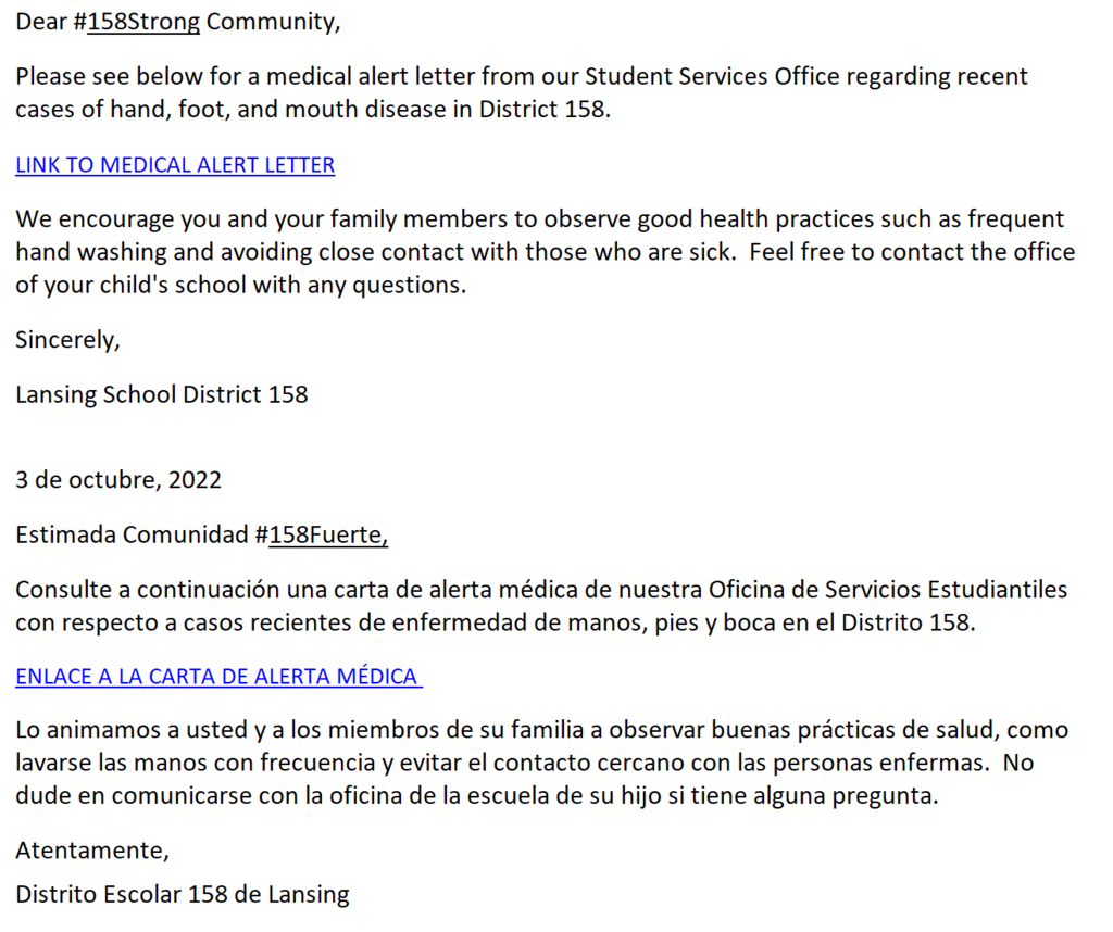 D158 Medical Alert Letter 10-03-22
