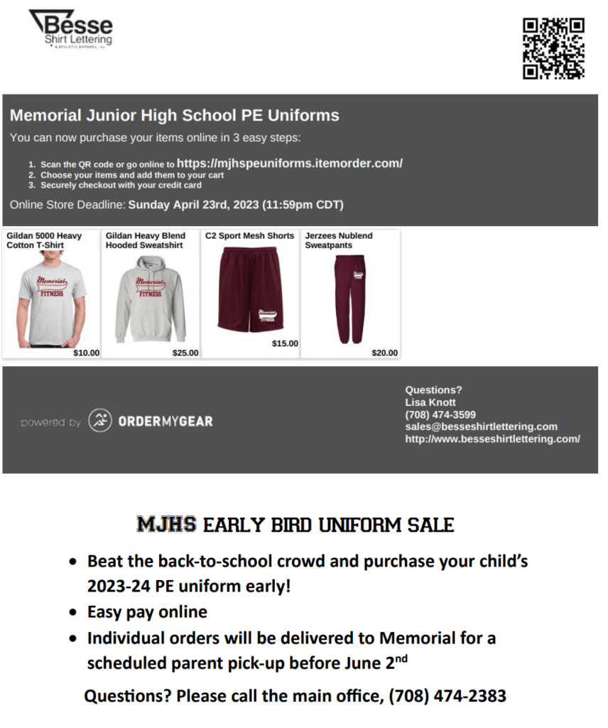 PE Uniform Pre-Sale QR